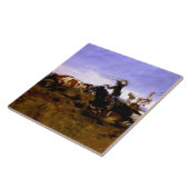 “Cowboys Roping a Steer” door Charles M Russell Tegeltje (Zijkant)