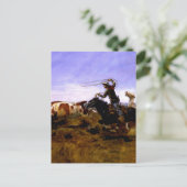 "Cowboys Roping a Steer" van Charles M Russell Briefkaart (Staand voorkant)