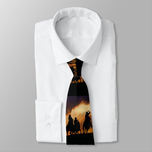 Cowboys Roping and Horses with Cool Sky Stropdas (Gebonden)