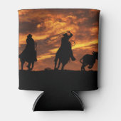 Cowboys Roping Steer Country Western Blikjeskoeler (Voorkant)