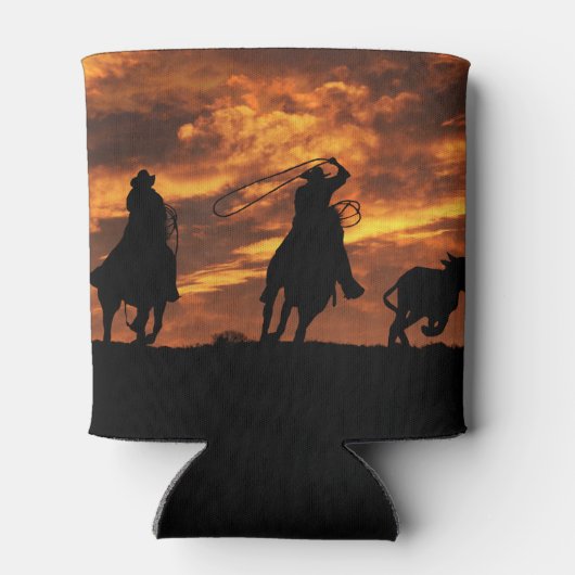 Cowboys Roping Steer Country Western Blikjeskoeler (Achterkant)