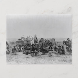 Cowboys Sitting by Supply Wagons Briefkaart