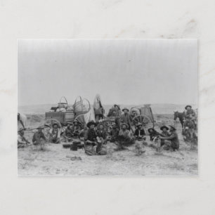 Cowboys Sitting by Supply Wagons Briefkaart