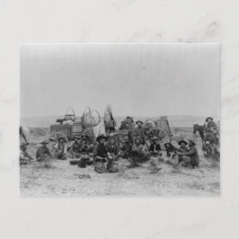 Cowboys Sitting by Supply Wagons Briefkaart