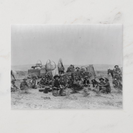 Cowboys Sitting by Supply Wagons Briefkaart (Voorkant)