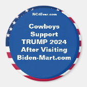 Cowboys Steun TRUMP 2024 Na Koelkast Magneet (Voorkant)