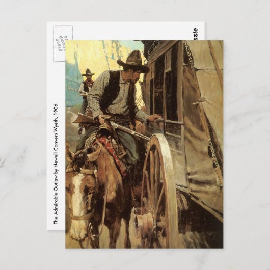  cowboys The Admirable Outlaw by NC Wyeth Briefkaart (Voorkant / Achterkant)