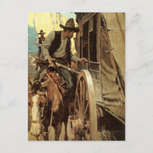  cowboys The Admirable Outlaw by NC Wyeth Briefkaart