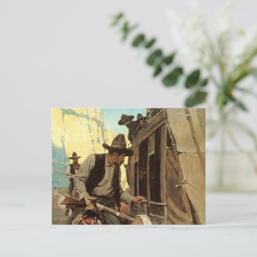  cowboys The Admirable Outlaw by NC Wyeth Briefkaart (Staand voorkant)