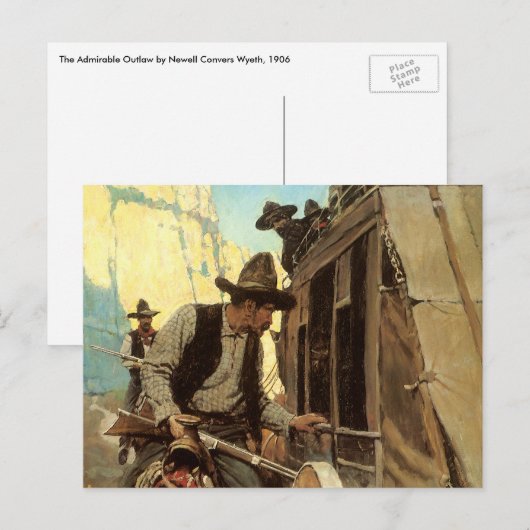  cowboys The Admirable Outlaw by NC Wyeth Briefkaart (Voorkant / Achterkant)
