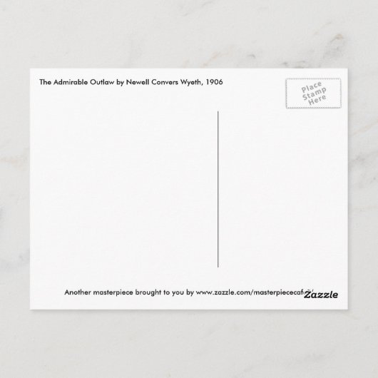  cowboys The Admirable Outlaw by NC Wyeth Briefkaart (Achterkant)