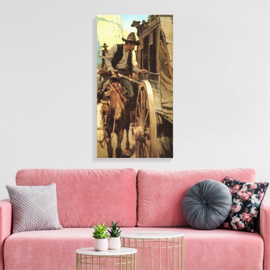  cowboys The Admirable Outlaw by NC Wyeth Canvas Afdruk (Insitu (Woonkamer))