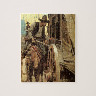  cowboys The Admirable Outlaw by NC Wyeth Legpuzzel