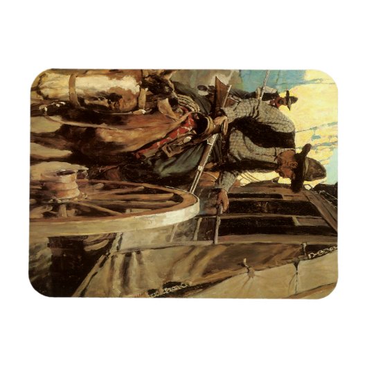  cowboys The Admirable Outlaw by NC Wyeth Magneet (Horizontaal)