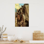  cowboys The Admirable Outlaw by NC Wyeth Poster (Keuken)