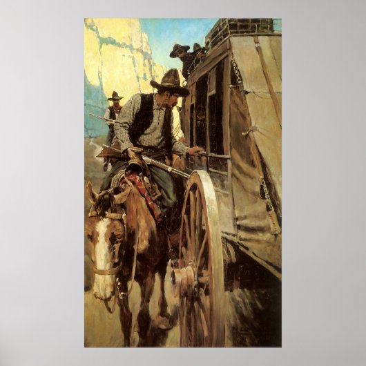  cowboys The Admirable Outlaw by NC Wyeth Poster (Voorkant)