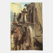  cowboys The Admirable Outlaw by NC Wyeth Theedoek (Verticaal)