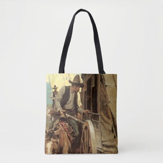 cowboys The Admirable Outlaw by NC Wyeth Tote Bag (Voorkant)