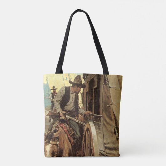  cowboys The Admirable Outlaw by NC Wyeth Tote Bag (Achterkant)