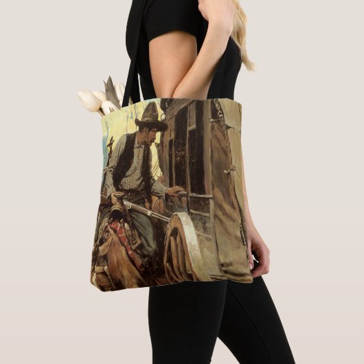  cowboys The Admirable Outlaw by NC Wyeth Tote Bag (Dichtbij)