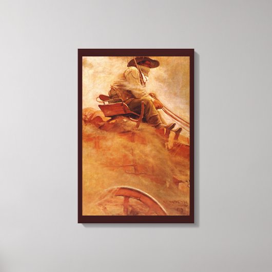  cowboys The Ore Wagon by NC Wyeth Canvas Afdruk (Voorkant)