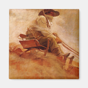 cowboys The Ore Wagon by NC Wyeth Magneet
