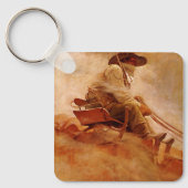  cowboys The Ore Wagon by NC Wyeth Sleutelhanger (Voorkant)