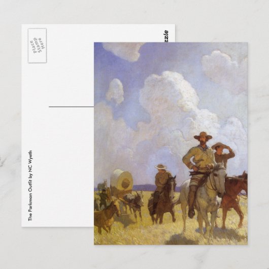  cowboys, The Parkman Outfit by NC Wyeth Briefkaart (Voorkant / Achterkant)