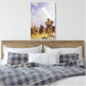  cowboys, The Parkman Outfit by NC Wyeth Canvas Afdruk (Insitu (Slaapkamer))