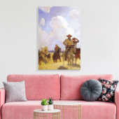  cowboys, The Parkman Outfit by NC Wyeth Canvas Afdruk (Insitu (Woonkamer))