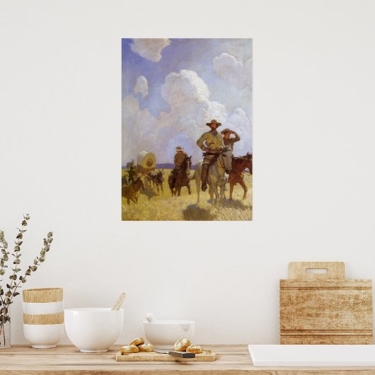cowboys, The Parkman Outfit by NC Wyeth Poster (Keuken)