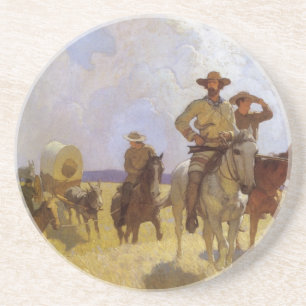 cowboys, The Parkman Outfit by NC Wyeth Zandsteen Onderzetter