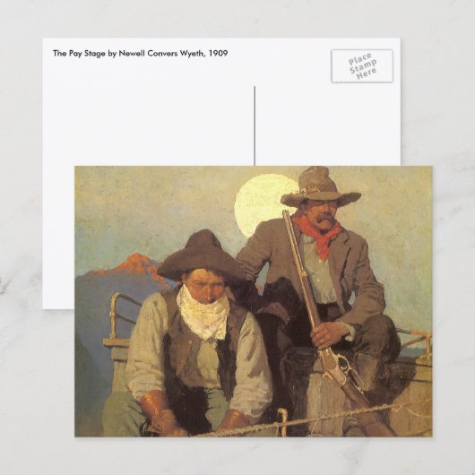 cowboys The Pay Stage by NC Wyeth Briefkaart (Voorkant / Achterkant)