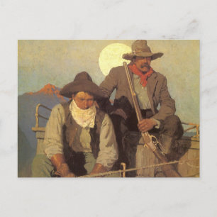  cowboys The Pay Stage by NC Wyeth Briefkaart