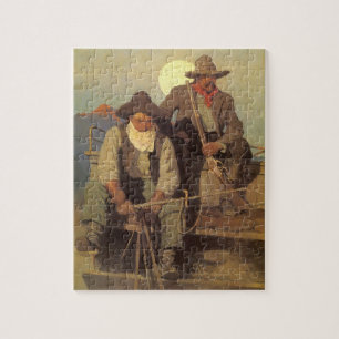  cowboys The Pay Stage by NC Wyeth Legpuzzel