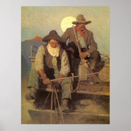  cowboys The Pay Stage by NC Wyeth Poster