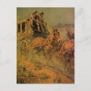  Cowboys, The Stage Coach van John Borein Briefkaart