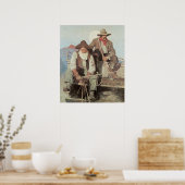 Cowboys the Stagecoach Art Print Poster (Keuken)