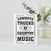 Cowboys Trucks and Country Music Briefkaart (Staand voorkant)