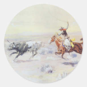 Cowboys uit de Bar Triangle door CM Russell Ronde Sticker