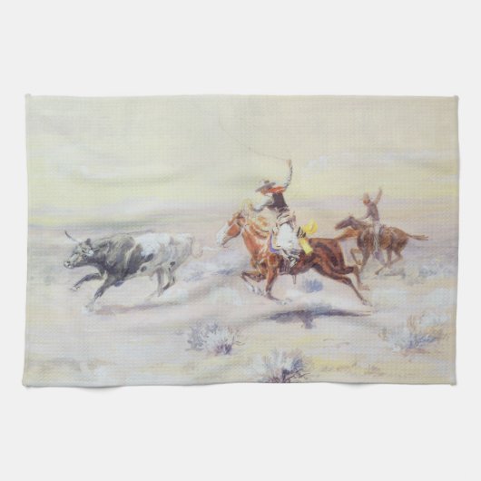 Cowboys van CM Russell uit de Bar-driehoek Theedoek (Horizontaal)