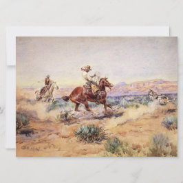 Cowboys Vangen een Wolf met een touw Lasso Kaart