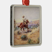 Cowboys Vangen een Wolf met een touw Lasso Metalen Ornament (Rechts)