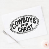 Cowboys voor Christus Euro Stijl Ovale Sticker (Envelop)