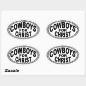 Cowboys voor Christus Euro Stijl Ovale Sticker (Vel)