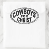 Cowboys voor Christus Euro Stijl Ovale Sticker (Tas)