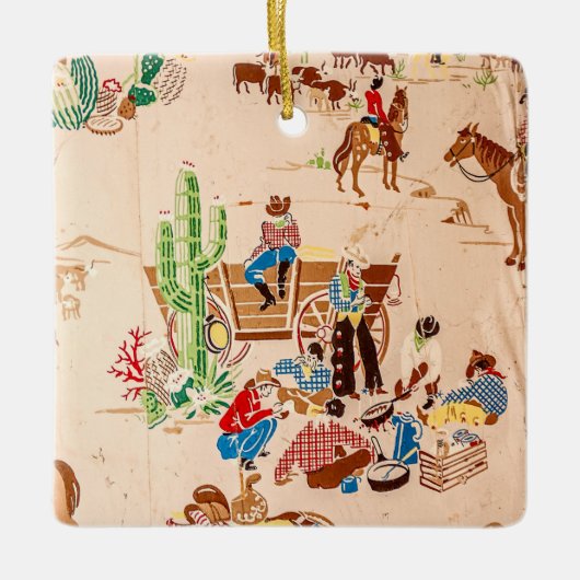 Cowboys - Wallpaper - Wilde West Keramisch Ornament (Voorkant)