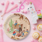 Cowboys -  Wallpaper - Wilde West Papieren Bordje (Feest)