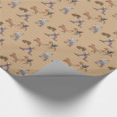 Cowboys Western Horses Steer Tan Gift Wrap Cadeaupapier (Hoek)
