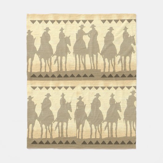 Cowboys western "Round fleece Blanket 50" x60" Deken (Voorkant)